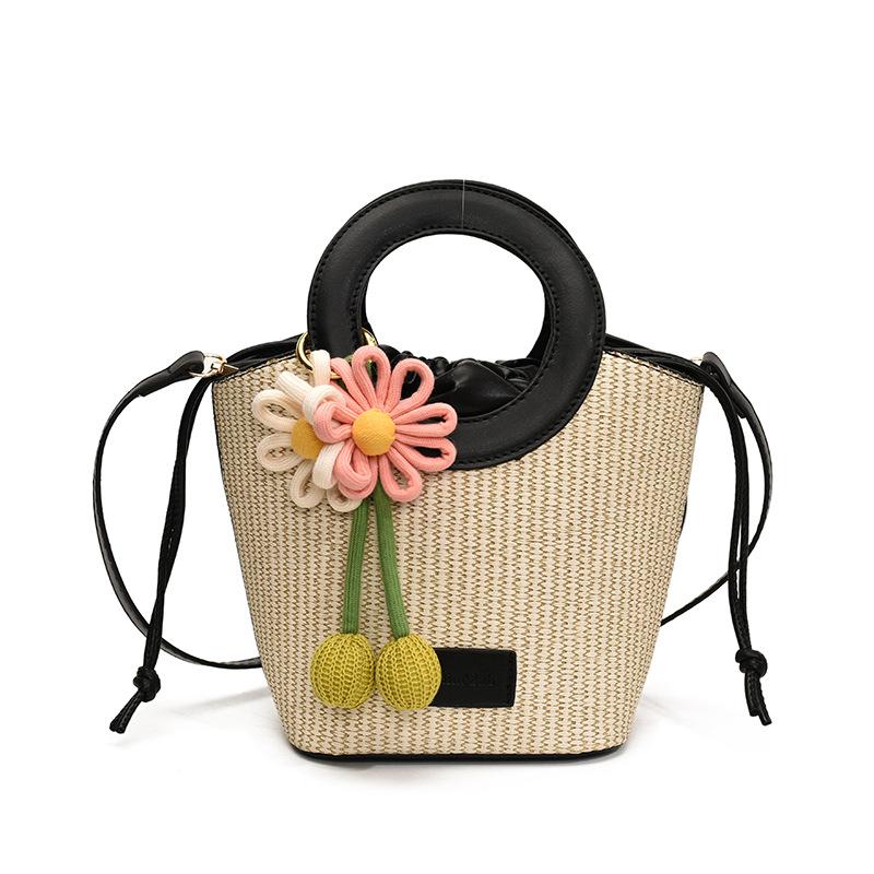 2025 Summer Fashion Handbag - Stylish Crossbody Tote Bag for Women, Cute Boho Straw Basket Purse, Versatile Casual Shoulder Bag