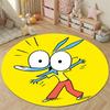 Statement Round Moon Multicolor Carpet, Non-Slip Floor Mat for Living Room