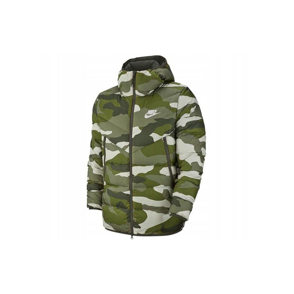 Nike Camouflage Hooded Down Jacket Men Jackets Green-Camouflage BV4763-222