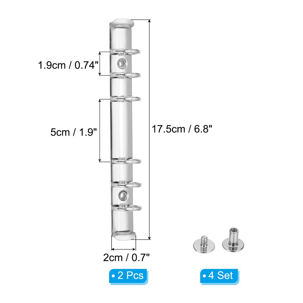1-6Set A5 A6 6Hole Ring Binder Mechanisms Binder Spines for Binder Planners Notebook Metal Binder Ring Buckle Notebook Accessory