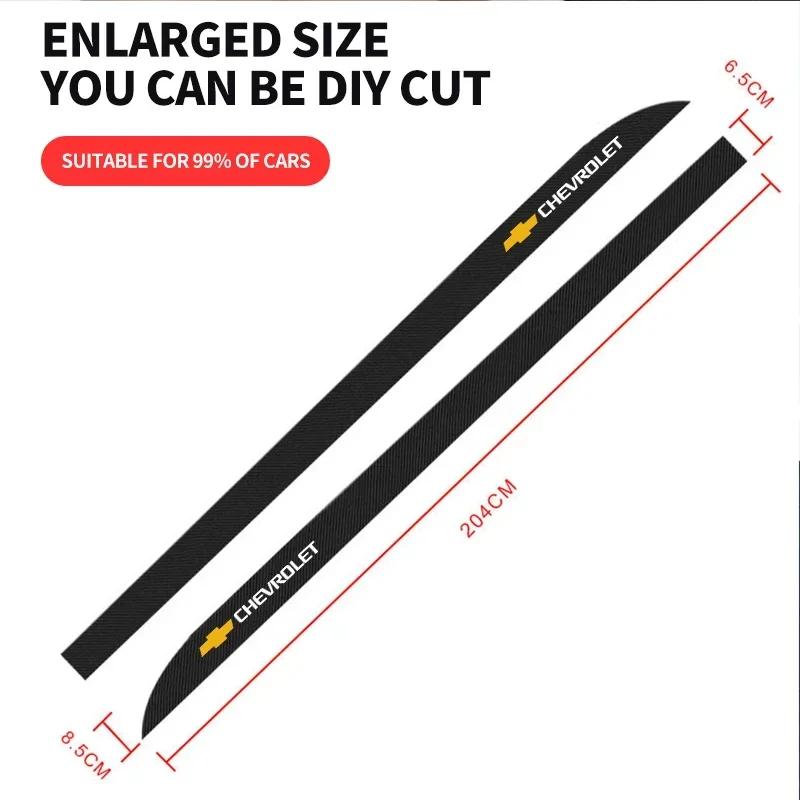 2x Car Door Side Skirt Sill Stripe Carbon Decals Accessories For Chevrolet Spark Captiva Cruze Malibu Equinox Trax Camaro Blazer XK2