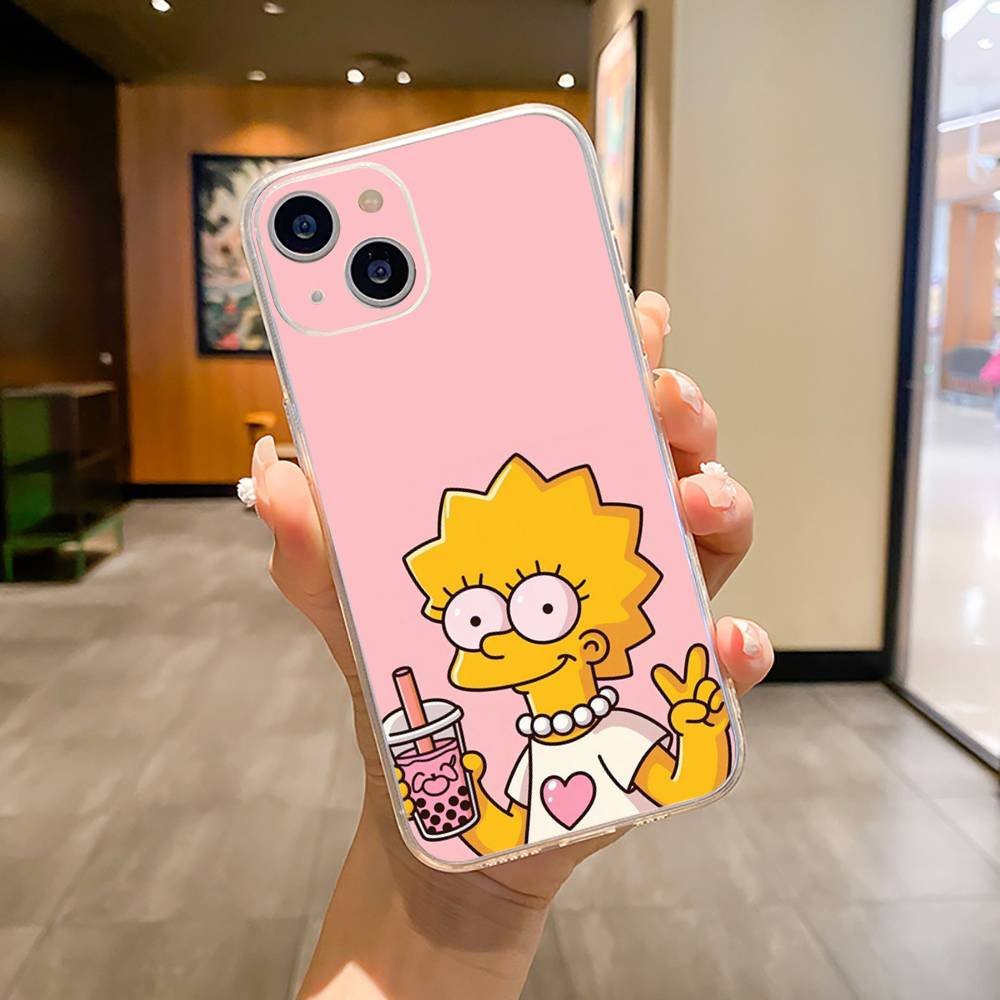 Симпсоны-Смешной Мультяшный Чехол для Телефона Для iPhone17,16,15,14,13,12,11 ,Pro Max, Plus Мягкий Силиконовый Прозрачный Чехол