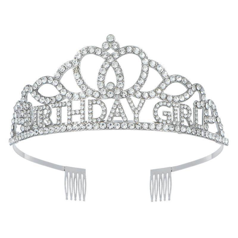 Birthday Party Crown BIRTHDAY GIRL Birthday Girl Princess Crown Rhinestone Happy Birthday Tiara