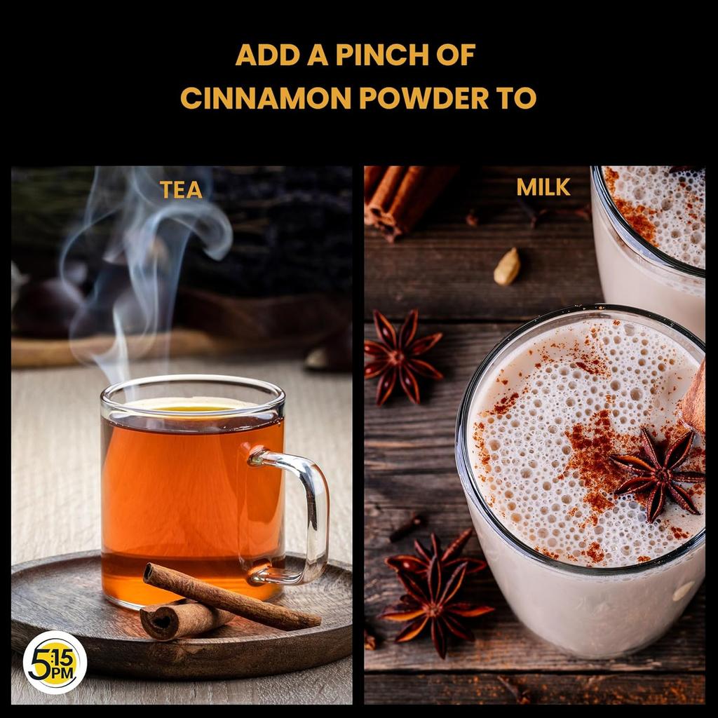 5:15PM Cinnamon Powder Dalchini Organic 100g Pack of 2 | Pure Natural Spice for Baking Cooking Smoothies