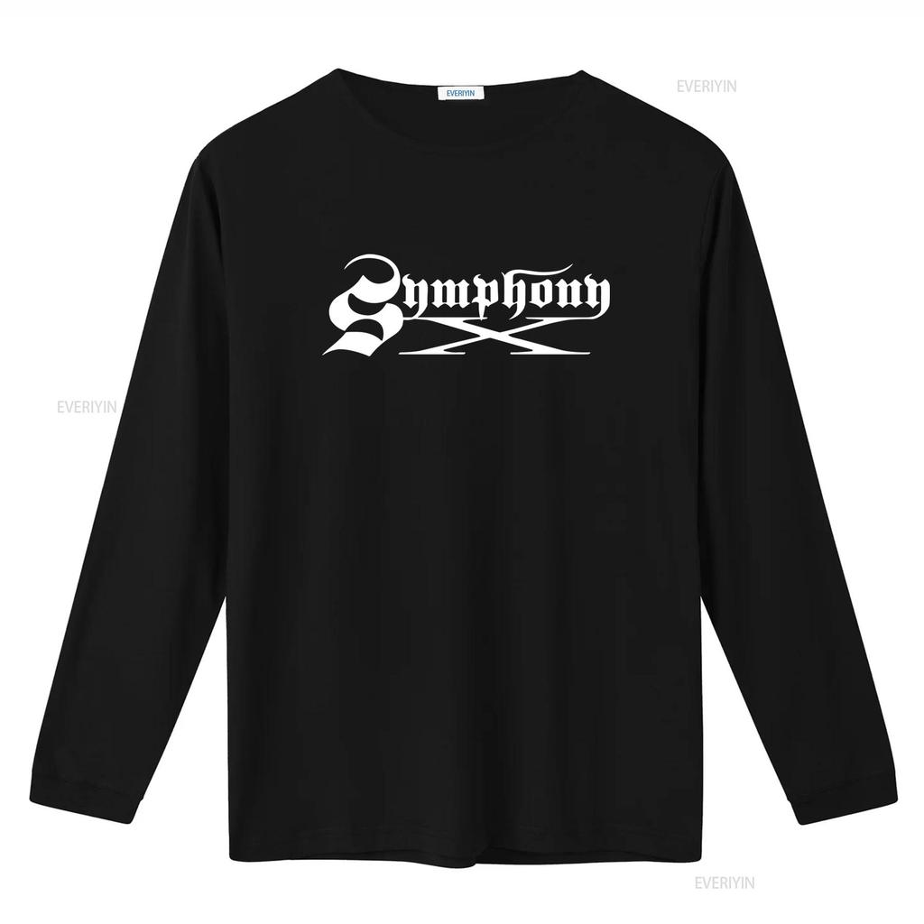 Symphony X Gothic Font Design T Shirt for Men and Women Available in Sizes S XXL Colors Black White vintage Washed Versatile