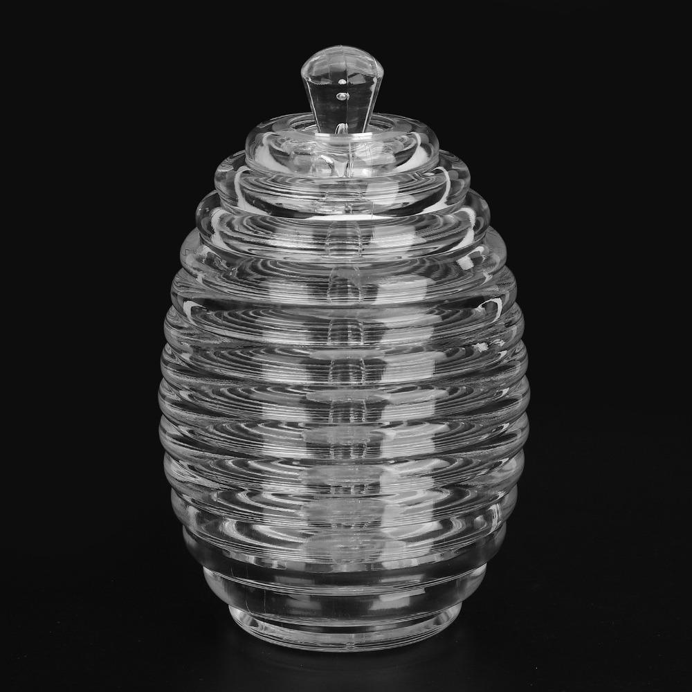 Transparent Honey Dispenser Plastic Honey Container Practical Honey Jar Syrup Seasoning Storage