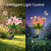 Weatherproof Solar Landscape Lights 2Pcs Artificial Flower Lights, Lily Bamboo Wisteria Garden Stake Pathway for Walkway Powered Firefly Waterproof