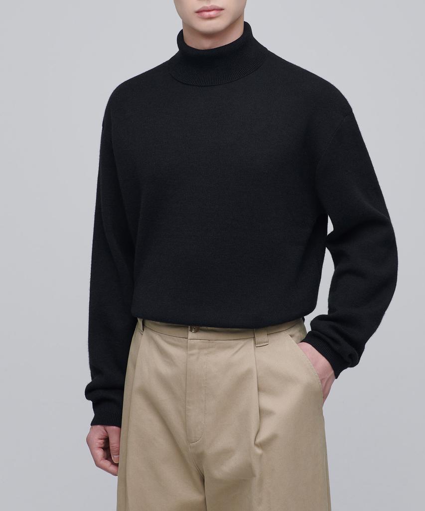 MUSINSA STANDARD Minimal Turtleneck Knit [Black]