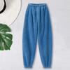 Winter Pajama Pants Thick Plush Elastic Waist Loose Keep Warm Leg-Binding Design Unisex Homewear
