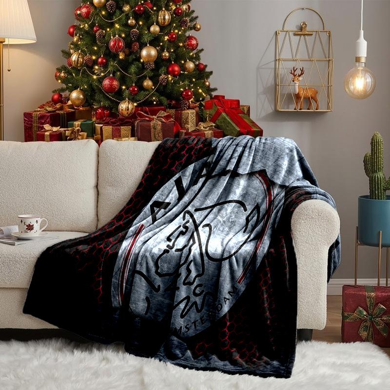Bold Ajax Amsterdam Spirit Throws Blanket Flannel Blankets Plush for Couch Bed Gifts for Men Women Travel picnic blanket Christmas fan gifts