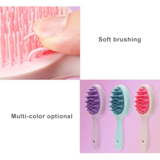 Двусторонняя зубчатая щетка для шампуня с длинной ручкой для массажа кожи головы, портативная расческа для распутывания влажных и сухих волос, инструмент для чистки волос, скребок для тела