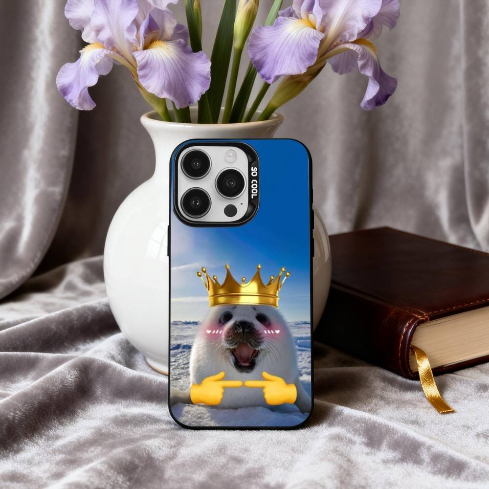 Чехол для телефона S-Seal F-Funny C-Cute для iPhone17,16,15,14,13,12,11 Plus,Pro Max Черный Конфетный Посеребренный Чехол