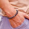 New One Buddha One Demon Beaded Men Bracelet Unfading Not Allergic Stainless Steel Natural Stone Braslet Homme Meditation Joias