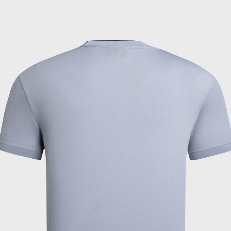 Emporio Armani Мужская футболка с коротким рукавом и круглым вырезом, принт с логотипом и буквами SS24, топ, светло-фиолетовый, 3D1T73-1JPZZ-08B7