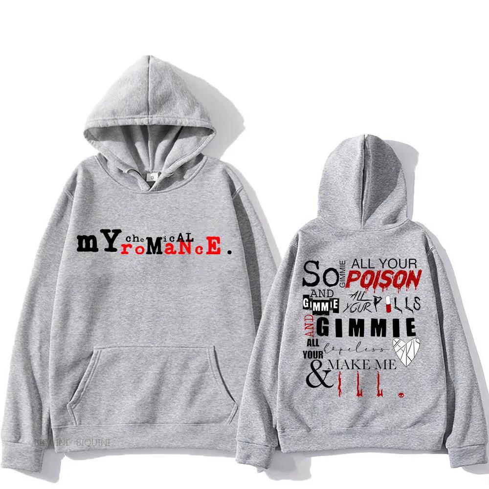 My Chemical Romance Vintage/retro Hoodies Fashion Grunge Sweatshirts Hip Hop Aesthetic Men/women Clothes Soft Fleece Streetwear