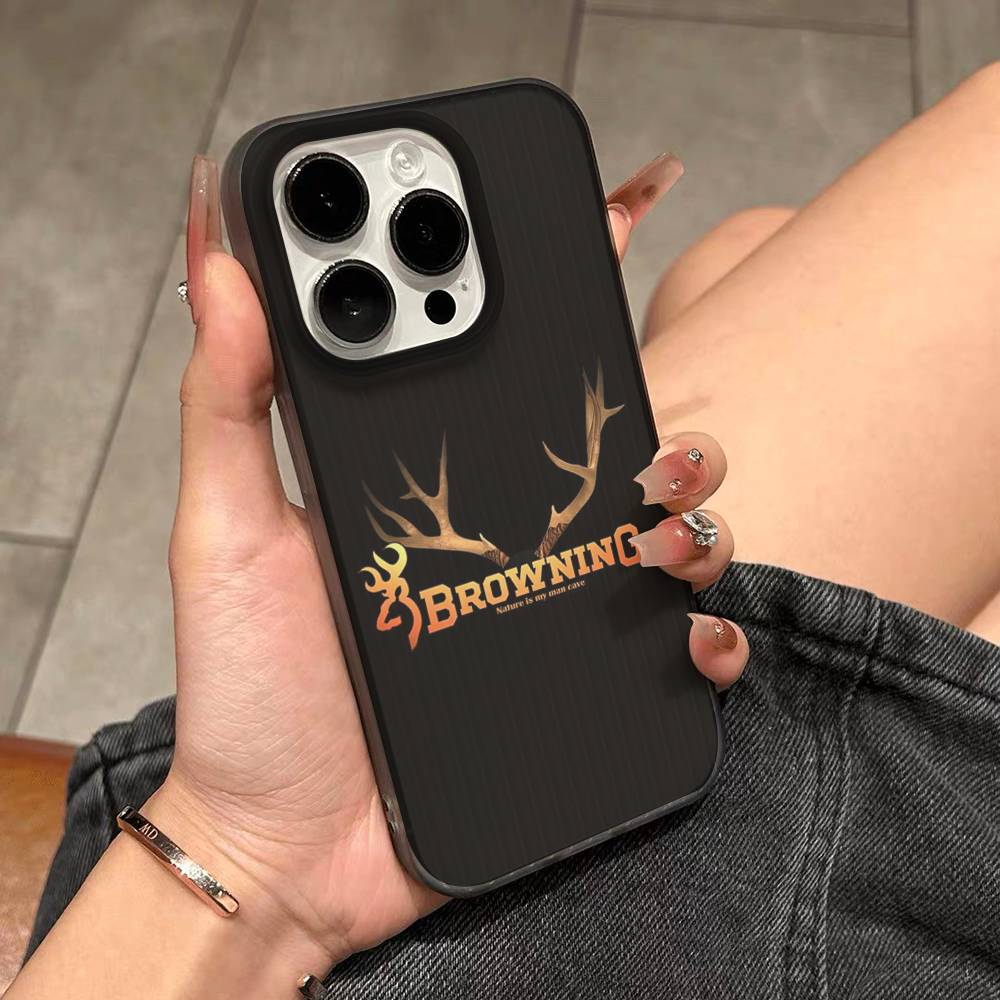 B-Browning Logo Phone Case For IPhone 17 16 15 14 Plus 13 12 11 Pro Max Pro Wave Corrugated Cover