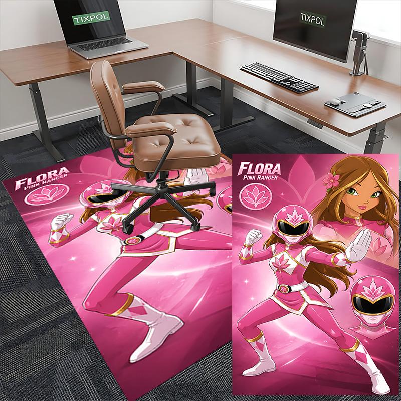 1pc Pink Ranger Power Suit Carpet Rug for Bedroom Living Room Decor Sofa Home Game Area Rug Non-slip Floor Mat. D72201115