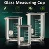 Стеклянный мерный стакан из боросиликатного стекла с прозрачной шкалой, термостойкий лабораторный стакан для кухни, выпечки, 50/100/150/250/500 мл