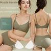 "Women's French-Style Seamless Soft Support Jelly Underwear Bra Set - Comfortable, No Steel Ring, Adjustable, Gathered Design"