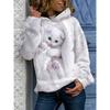 Katze Digitaldruck Mode Damen Freizeit Oversized Locker geschnitten Kapuzenpullover kby