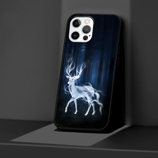 Черный чехол для Iphone 14 11 13 Pro Max 12 Mini Xr 7 8 Plus Se 2020 Xs 6 6s + чехол, мягкая сумка для мобильного телефона, чехол с изображением оленя, художественный постер
