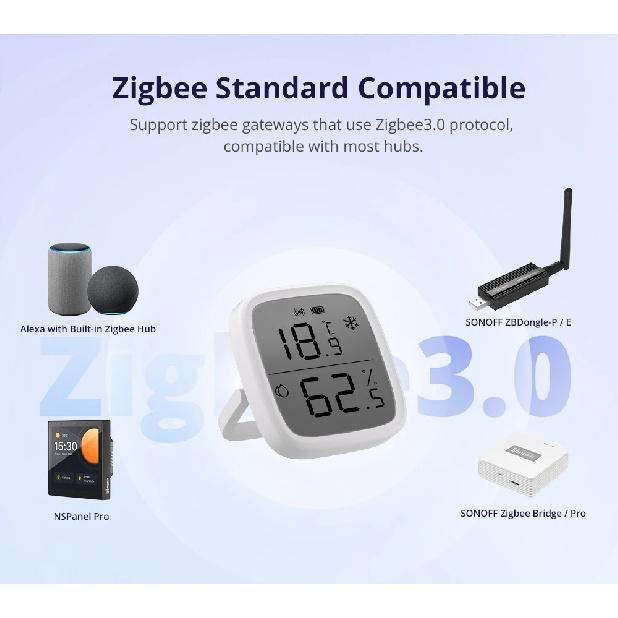SONOFF SNZB-02D Zigbee Умный Датчик Температуры и Влажности Трансдьюсер Мониторинг в Реальном Времени Ewelink Alexa Google Home Ассистент Алиса