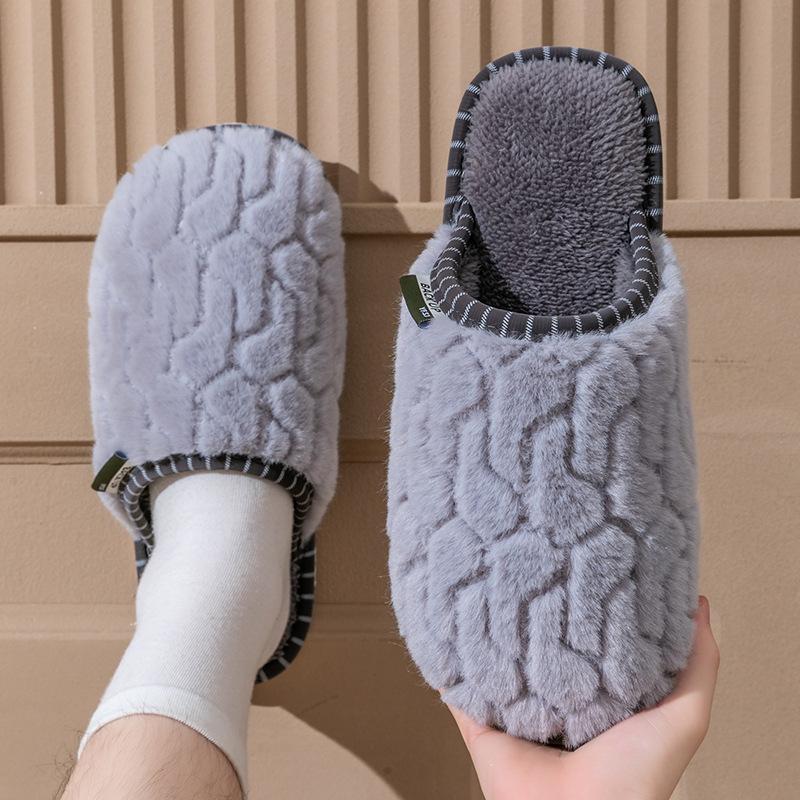 Хлопковые тапочки женские зимние для дома весенне-осенние комнатные теплые нескользящие домашние зимние парные плюшевые мужские