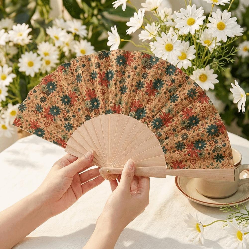 Portable Folding Fan Vintage Chinese Style Fan Fashionable Hand Held Fan Wedding