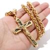 Personality Jesus Cross Necklace for Men Charm Stainless Steel Jesus Prayer Male Christian Collar Lucky Accessories