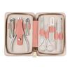 8-in-1 Professional Manicure Pedicure Set, Stainless Steel Nail Clippers, Glass Nail File, Cuticle Pusher, Scissors, Tweezers, Pink Portable Kit