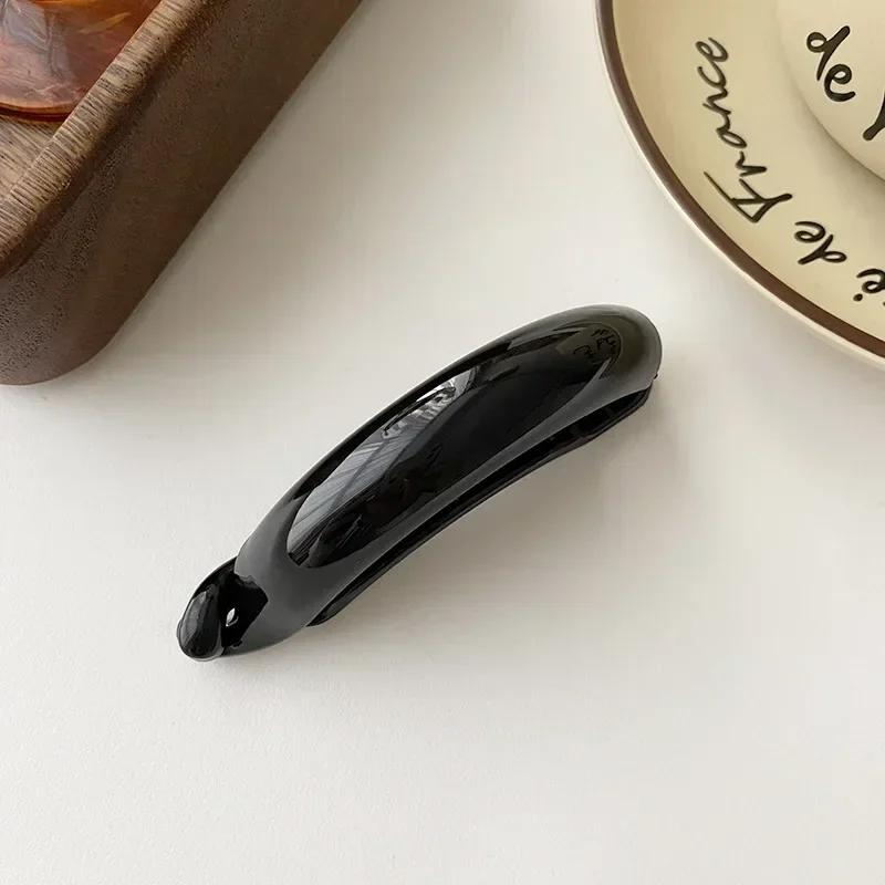 Acrylic Small Hairpin Fashion Ponytail Hairpin Minimalist Women Solid Color Banana Clip Hairpin Women Banana Clip Brown Red 2025