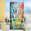 Soccer Fun Blue Customized Name Beach Towel Quick-Dry Soft Microfiber