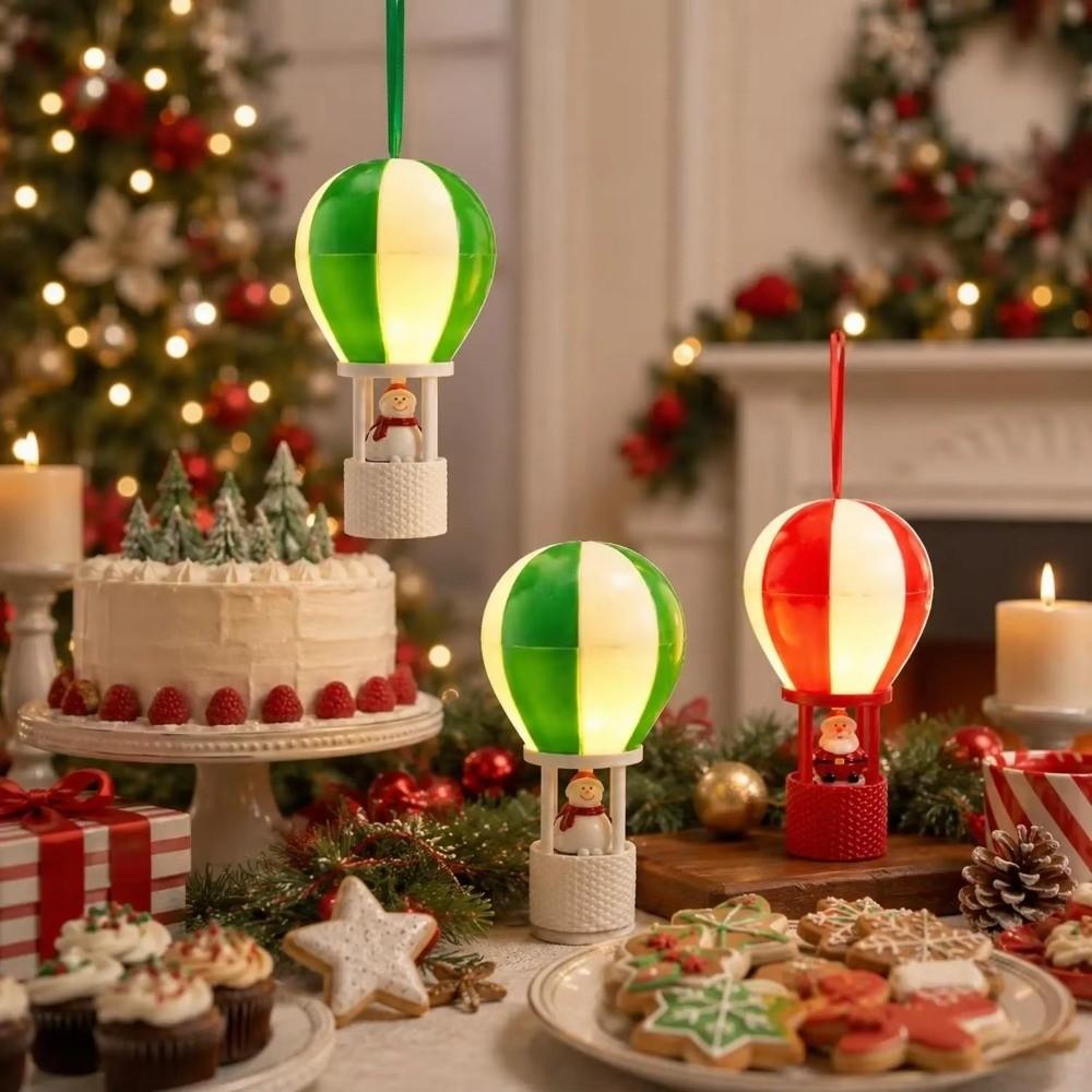 Luminous Hot Air Balloon Ornament Snowman LED Night Light Atmosphere Lamp Xmas Tree Decoration