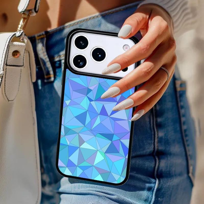 Геометрический абстрактный кристальный чехол для телефона для iPhone 17 Air 14 15 13 12 Max Чехол для Apple 14 15 16 16e 11 Pro Max Plus Coque