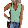 Summer Women's Vest Breasted Knitted Vest Solid Color V-neck Sleeveless Top Female
