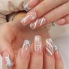 Wearable Manicure Christmas French Fake Nails Full Cover Press On Nails Ballerina False Nail Women