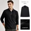 Men's Long-Sleeve Polo Shirt with a Turn-Down Collar, Loose-Fitting Zip-Up Sweatshirt, Base Layer Shirt for Men, Trendy for Autumn 2025