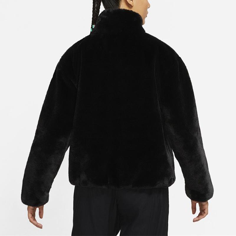 Nike Женская куртка оверсайз с логотипом Swoosh (Азия) Черная женская уличная одежда Fossil DO3792-010