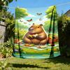 1pc Capybara Picnic Print Outdoor Blanket, Lightweight Polyester,