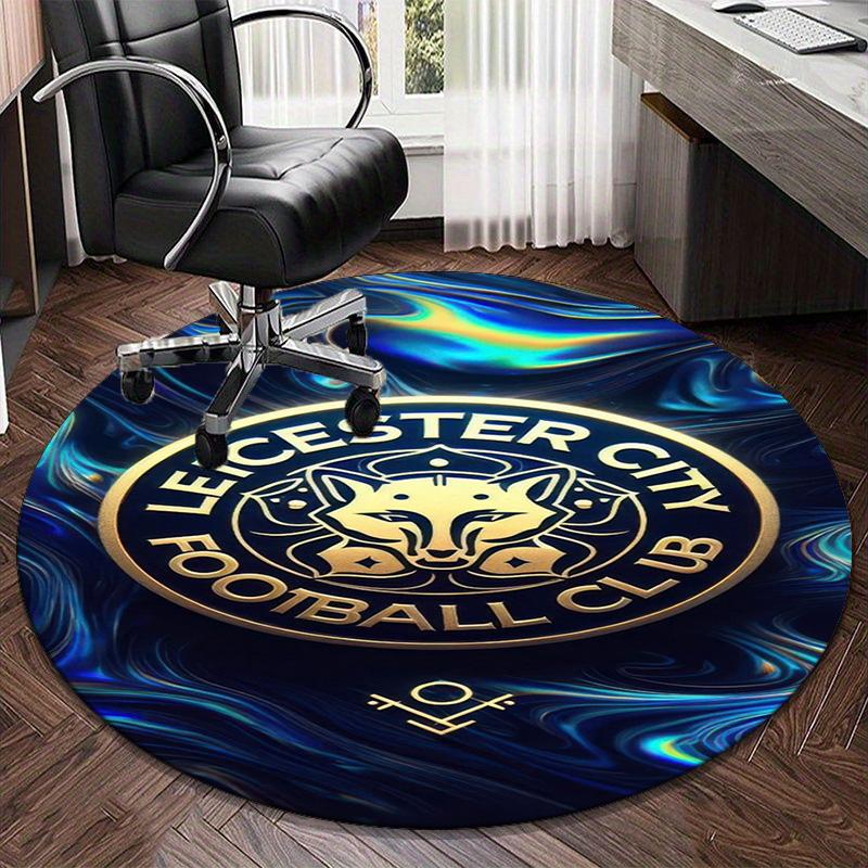 1PC round rug Fc Crest Design Printed Round Area Rug ,Rug For Home Office, Round Chair Rug, Decorative Carpet Fan gifts Christmas gift