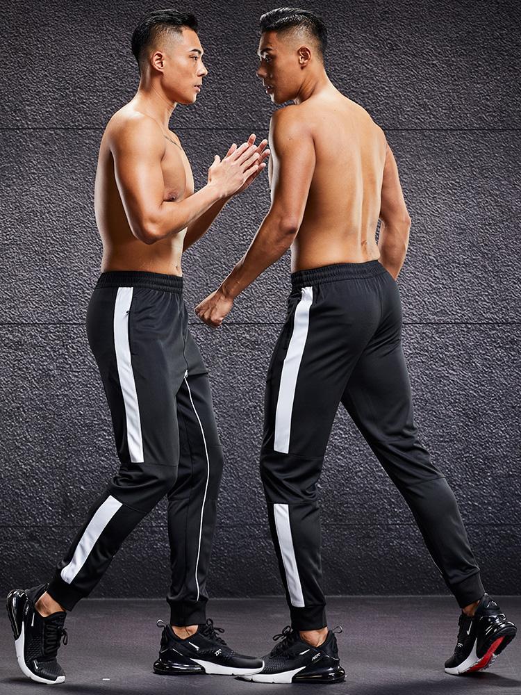 Men's Jogging Pants With Zip Pockets Football Training Pants Casual Basketball Sports Trousers Loose Sweatpants