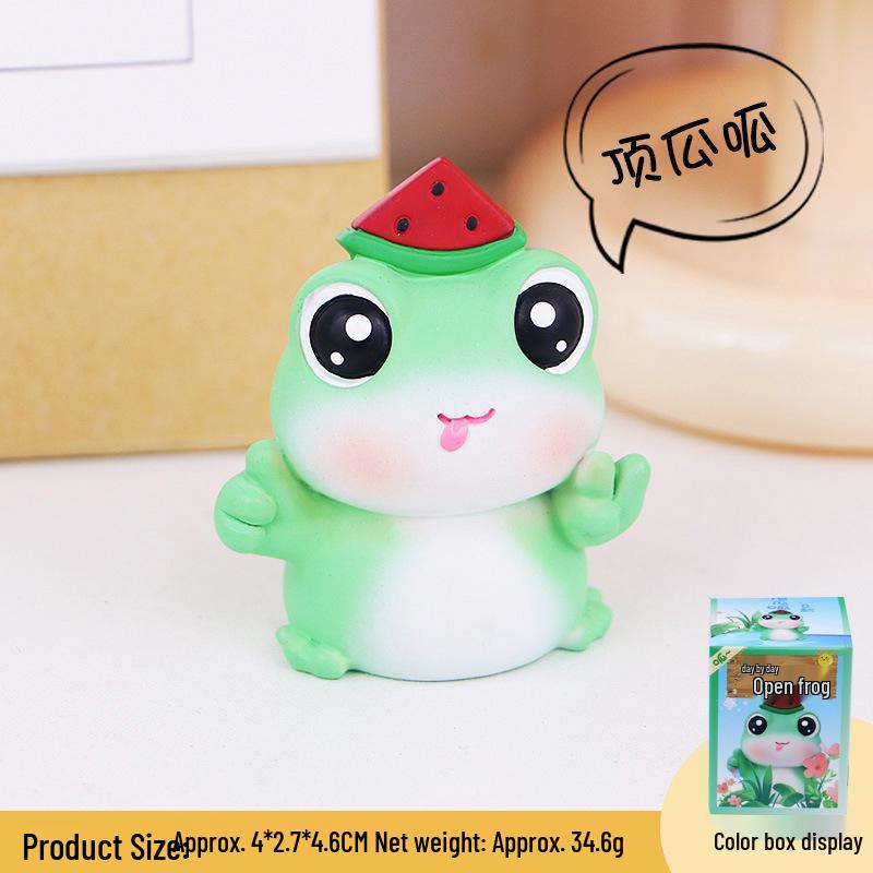 Cute Frog Desk and Car Ornament - 2025 New Style Decompression Decoration