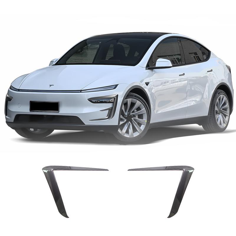 2025+ Tesla Model Y Facelift Front Bumper Wind Deflector & Headlight Eyebrow Spoiler