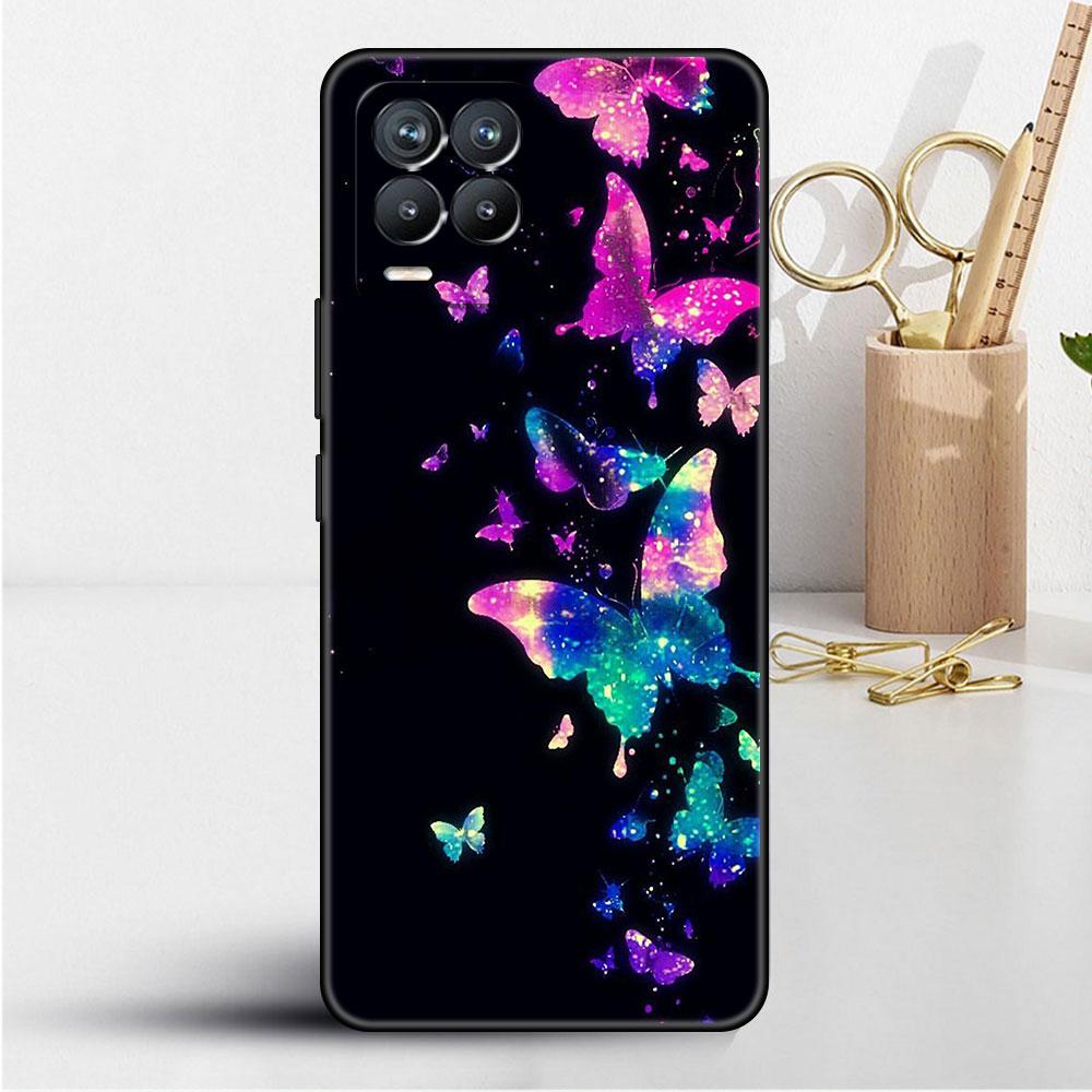 Чехол для Realme 8 C21y GT Neo 2 3 8i C21 7 C11 6 C12 C35 C3 GT 9 Pro C12 силиконовый чехол для телефона TPU красивая розовая бабочка