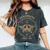 Женская Винтажная Рубашка с Коротким Рукавом в Стиле Dark Academic Футболка Aerosmith Farewell Tour Hard Rock Фэнтезийная Одежда Топ Y2K Уличная Мода