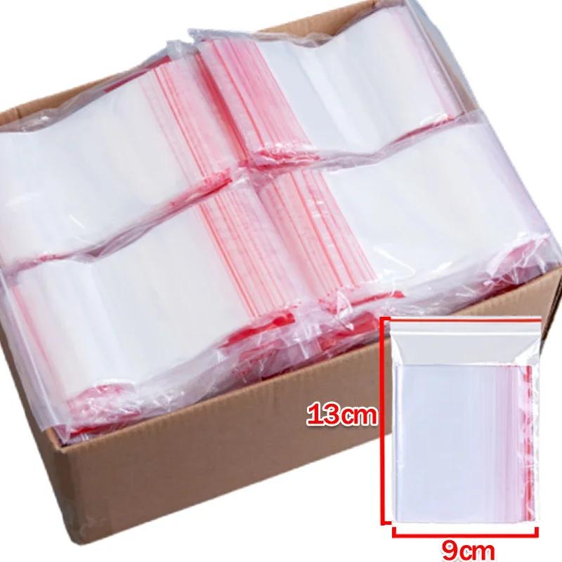 100-300Pcs Thicken Zipper Sealed Bags Clear Plastic Storage Bag for Small Jewelry Food Packing Reclosable Ziplock Sealing Bags