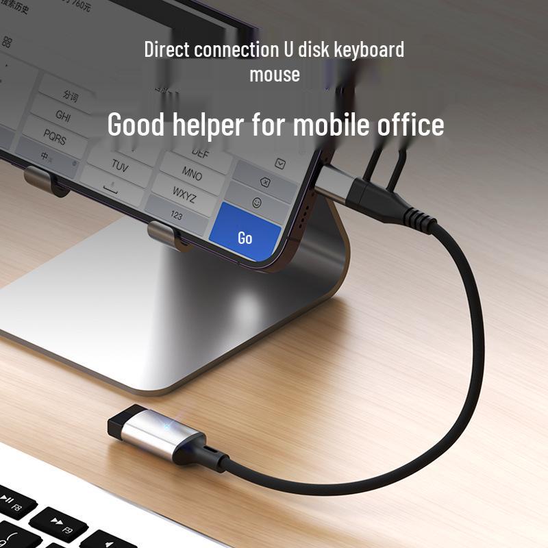 OTG-адаптер-кабель Lightning/Type-C: Высокоскоростной, двухпортовый для USB-устройств со светом