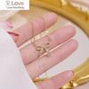 Exquisite Copper Inlaid Zirconium Sweet Bow Pendant Necklace 14K Real Gold Plated Sexy Women Prom Party Necklace Korean Jewelry