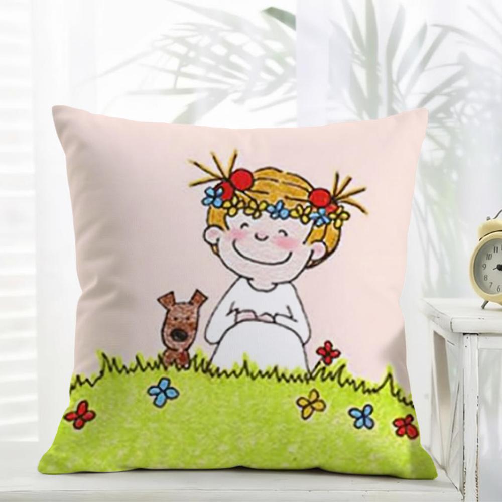 CCoco and Wondrous Gang Cushion Cover Daily Washable Linen Pillowcase Soft for Sofa Bed Home Room Decor