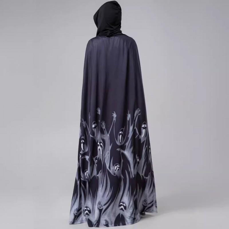 Womens Halloween Vampire Cape Zombie Cosplay Costume S-XXL Black Beige Party